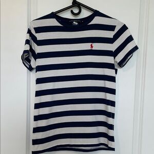 Polo Ralph Lauren Striped Tee in Navy and White